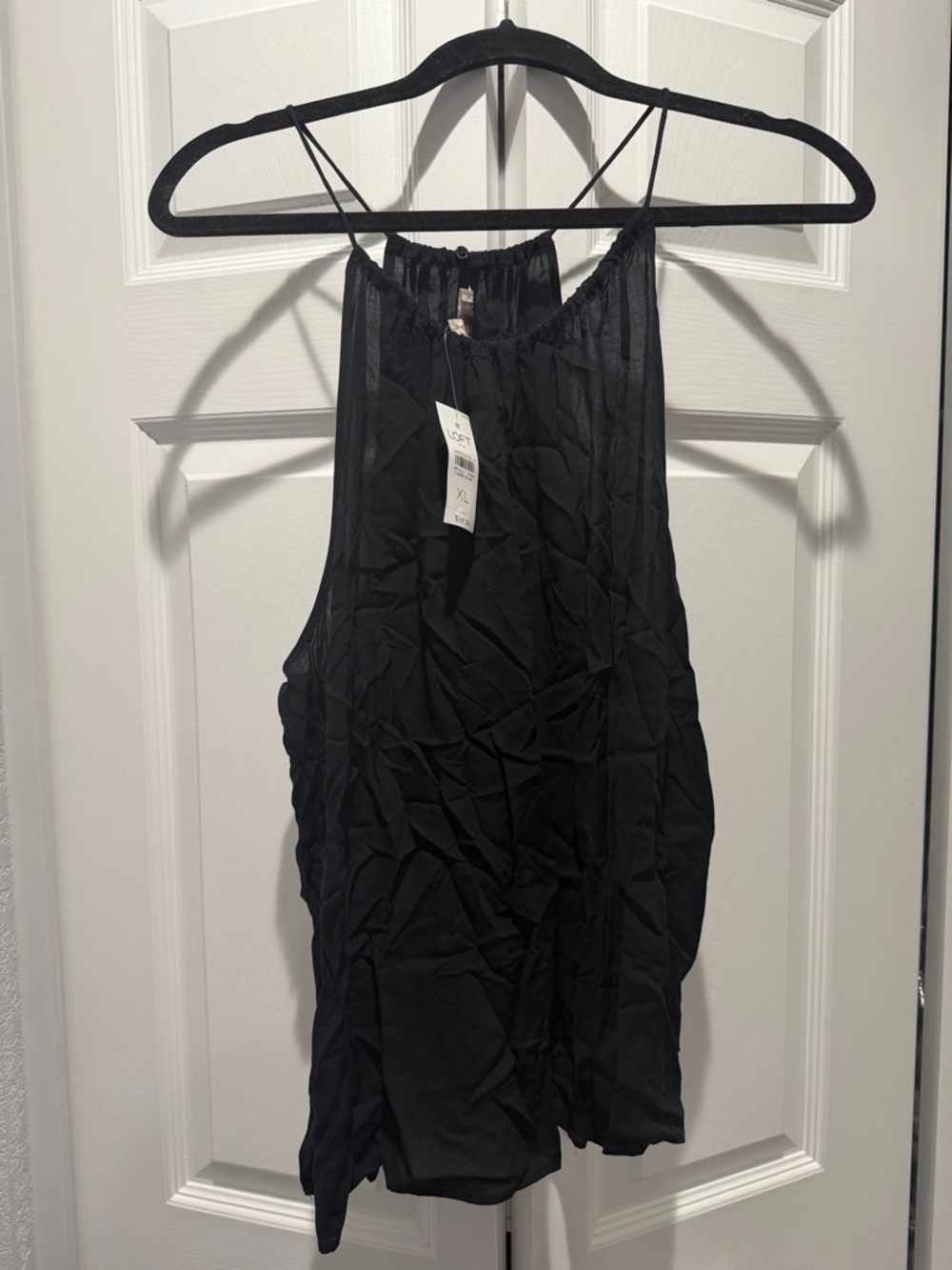 LOFT Black Halter Sleeveless Top Sz XL NWT